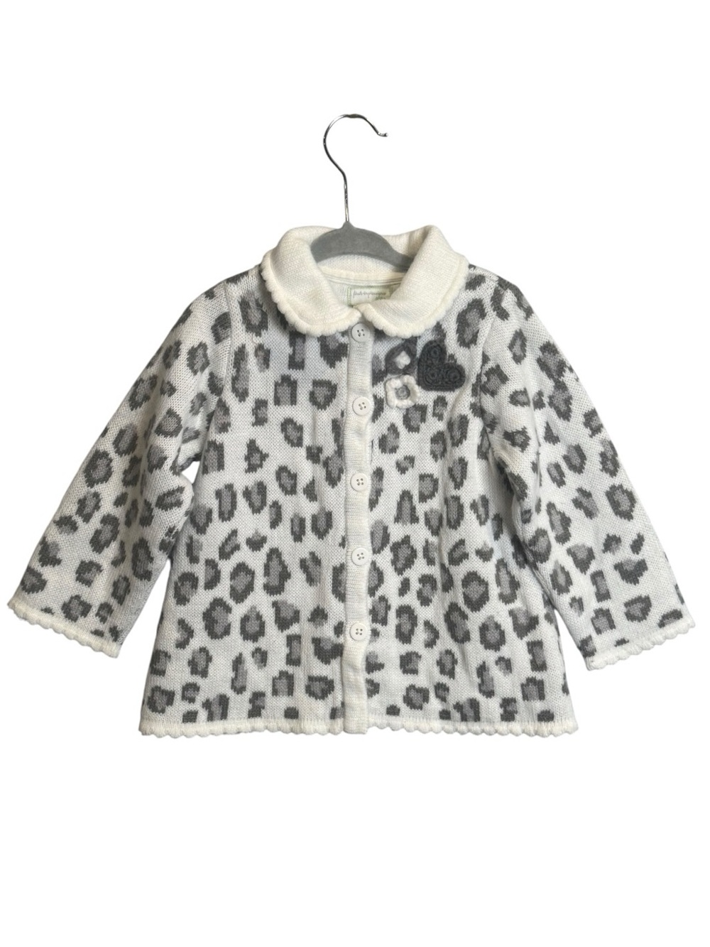 First Impressions Toddler Girl Leopard Print Knit Cardigan Sweater Sz 24M